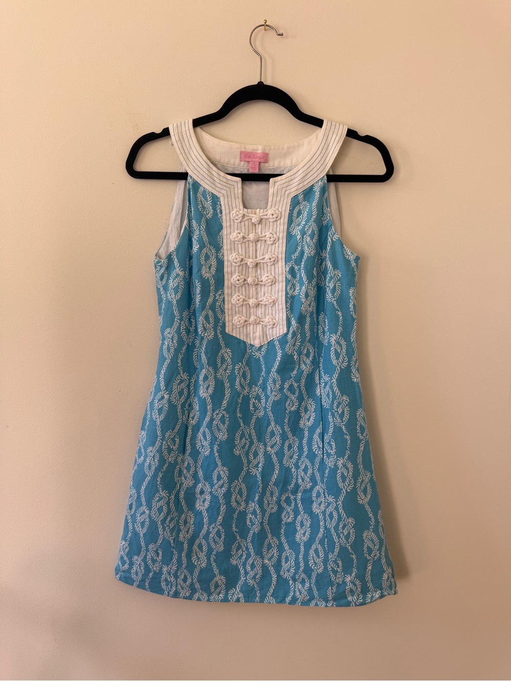 Lilly Pulitzer Caroline Drop Me A Line Seaspray Blue Dress Size 4